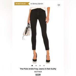 Mother - Black Ankle Fray Jeans
